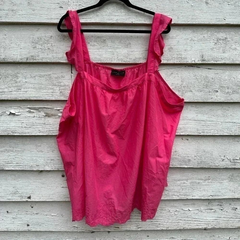 Lane‎ Bryant pink sleeveless top embroidered size 30/32